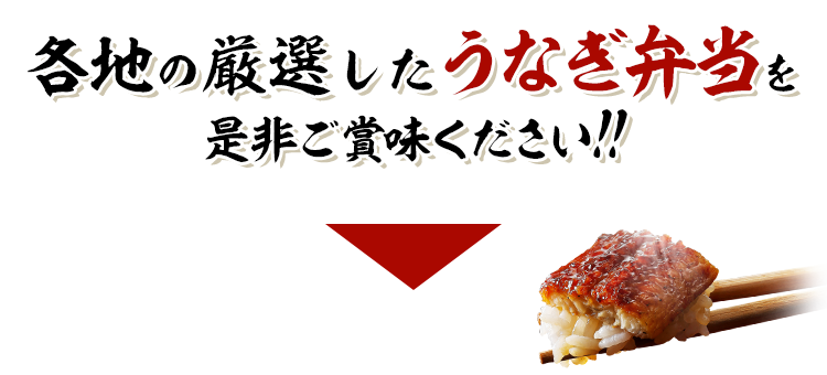 各地の厳選したうなぎ弁当を是非ご賞味ください!!